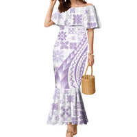 Purple Hawaiian Quilt Pattern Mermaid Dress Mixed Polynesian Tribal Arty LT9 Women Purple - Polynesian Pride