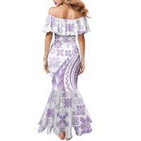 Purple Hawaiian Quilt Pattern Mermaid Dress Mixed Polynesian Tribal Arty LT9 - Polynesian Pride