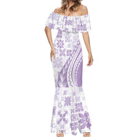Purple Hawaiian Quilt Pattern Mermaid Dress Mixed Polynesian Tribal Arty LT9 - Polynesian Pride
