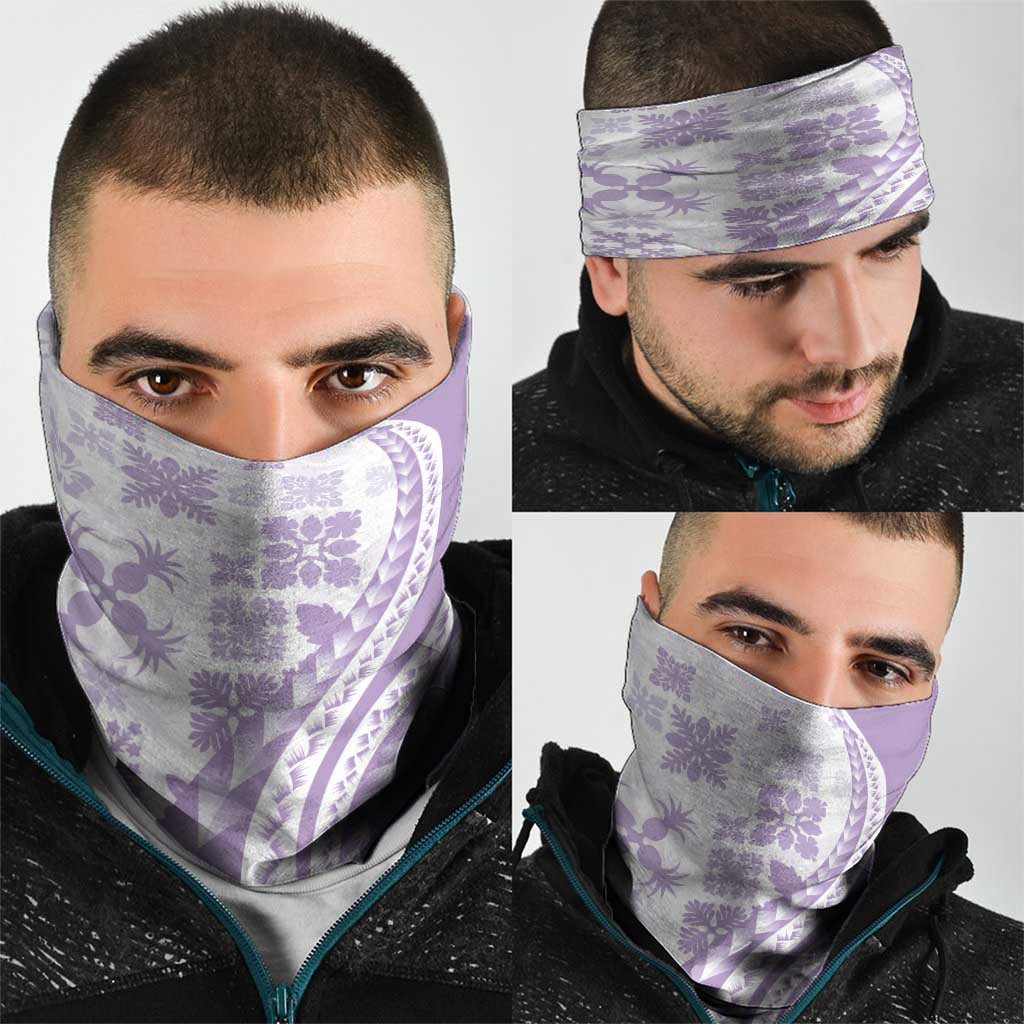 Purple Hawaiian Quilt Pattern Neck Gaiter Mixed Polynesian Tribal Arty LT9 - Polynesian Pride
