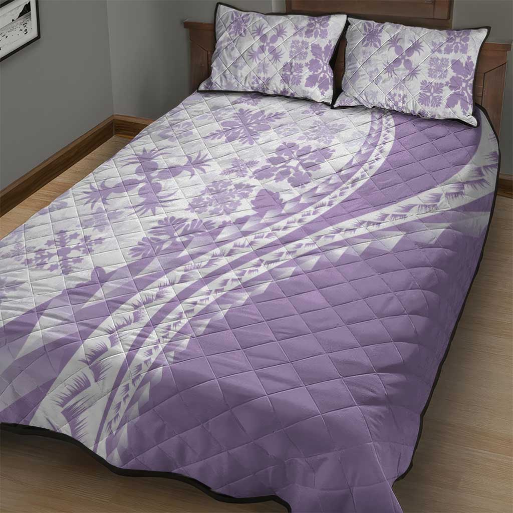 Purple Hawaiian Quilt Pattern Quilt Bed Set Mixed Polynesian Tribal Arty LT9 - Polynesian Pride
