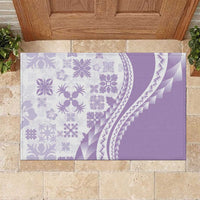 Purple Hawaiian Quilt Pattern Rubber Doormat Mixed Polynesian Tribal Arty LT9 Purple - Polynesian Pride
