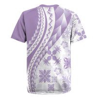 Purple Hawaiian Quilt Pattern Rugby Jersey Mixed Polynesian Tribal Arty LT9 - Polynesian Pride