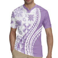 Purple Hawaiian Quilt Pattern Rugby Jersey Mixed Polynesian Tribal Arty LT9 - Polynesian Pride