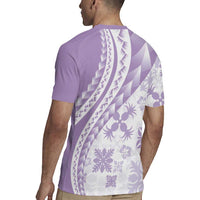 Purple Hawaiian Quilt Pattern Rugby Jersey Mixed Polynesian Tribal Arty LT9 - Polynesian Pride