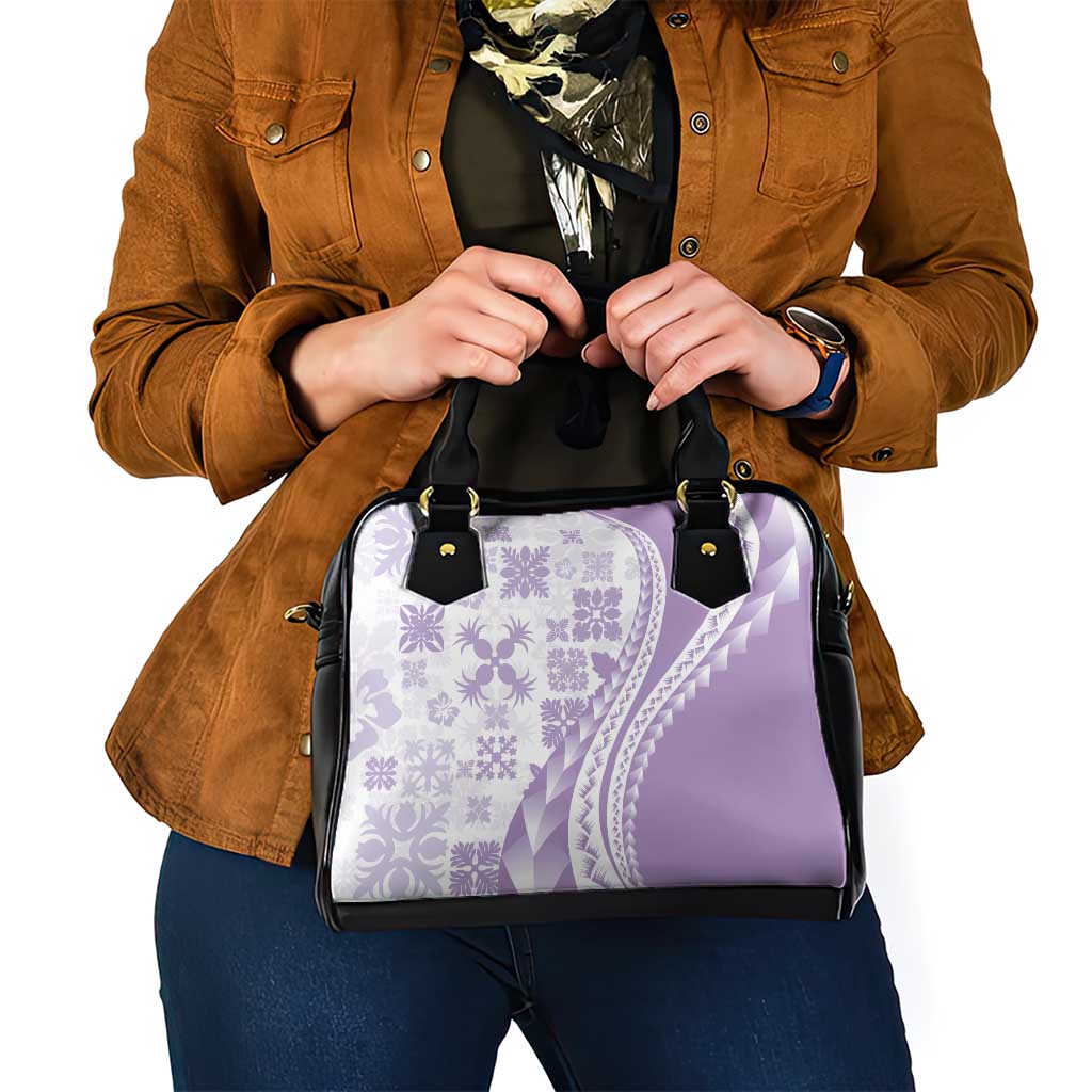 Purple Hawaiian Quilt Pattern Shoulder Handbag Mixed Polynesian Tribal Arty LT9 - Polynesian Pride
