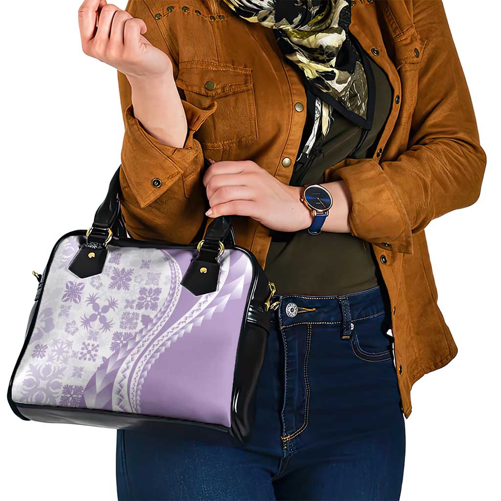 Purple Hawaiian Quilt Pattern Shoulder Handbag Mixed Polynesian Tribal Arty LT9 - Polynesian Pride