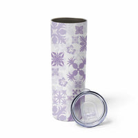 Purple Hawaiian Quilt Pattern Skinny Tumbler Mixed Polynesian Tribal Arty LT9 - Polynesian Pride