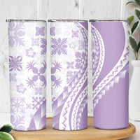 Purple Hawaiian Quilt Pattern Skinny Tumbler Mixed Polynesian Tribal Arty LT9 - Polynesian Pride