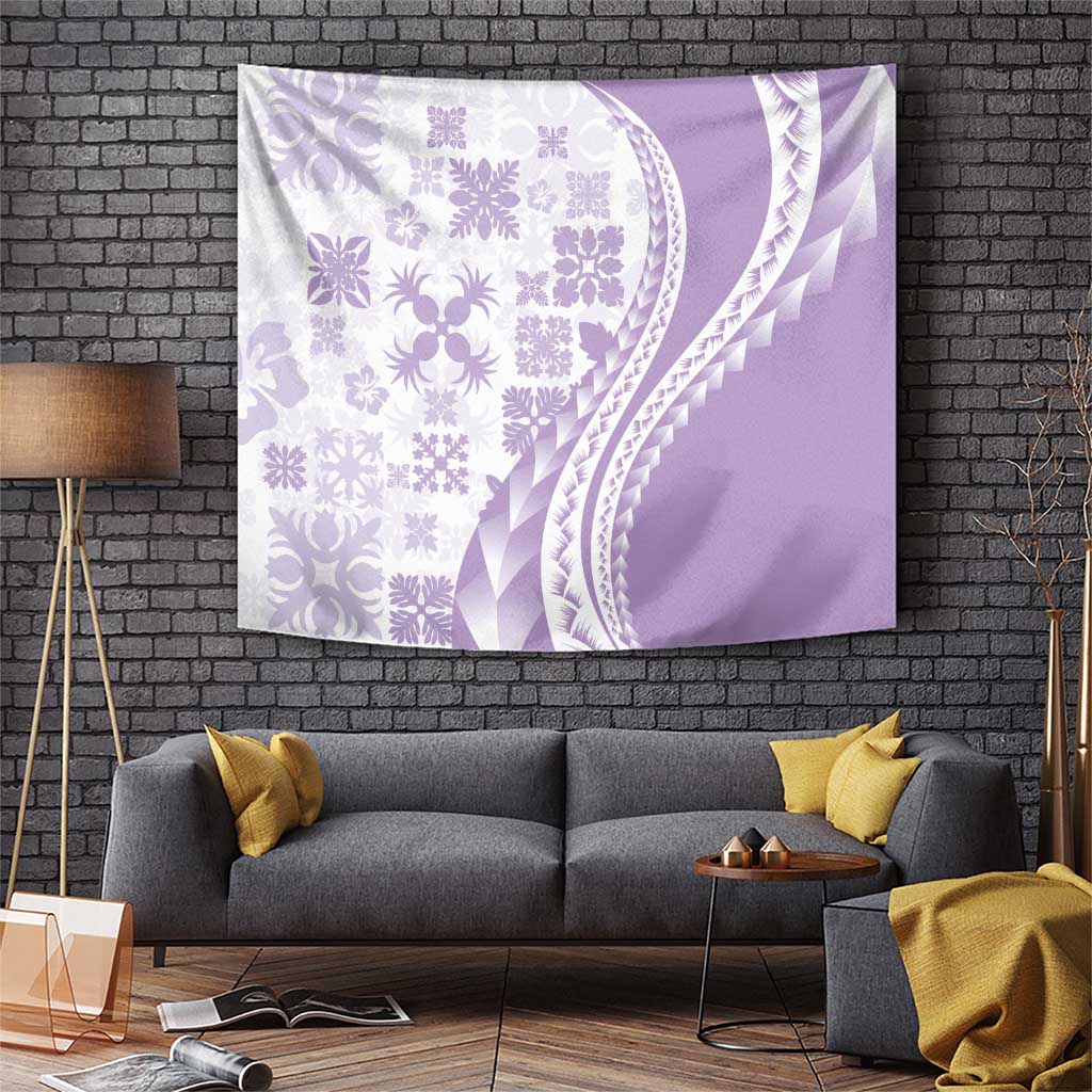 Purple Hawaiian Quilt Pattern Tapestry Mixed Polynesian Tribal Arty LT9 Purple - Polynesian Pride
