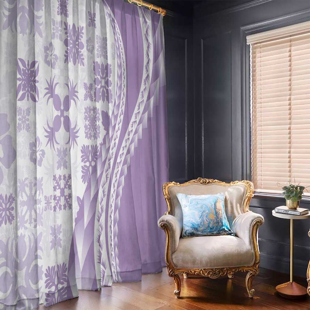 Purple Hawaiian Quilt Pattern Window Curtain Mixed Polynesian Tribal Arty LT9 - Polynesian Pride