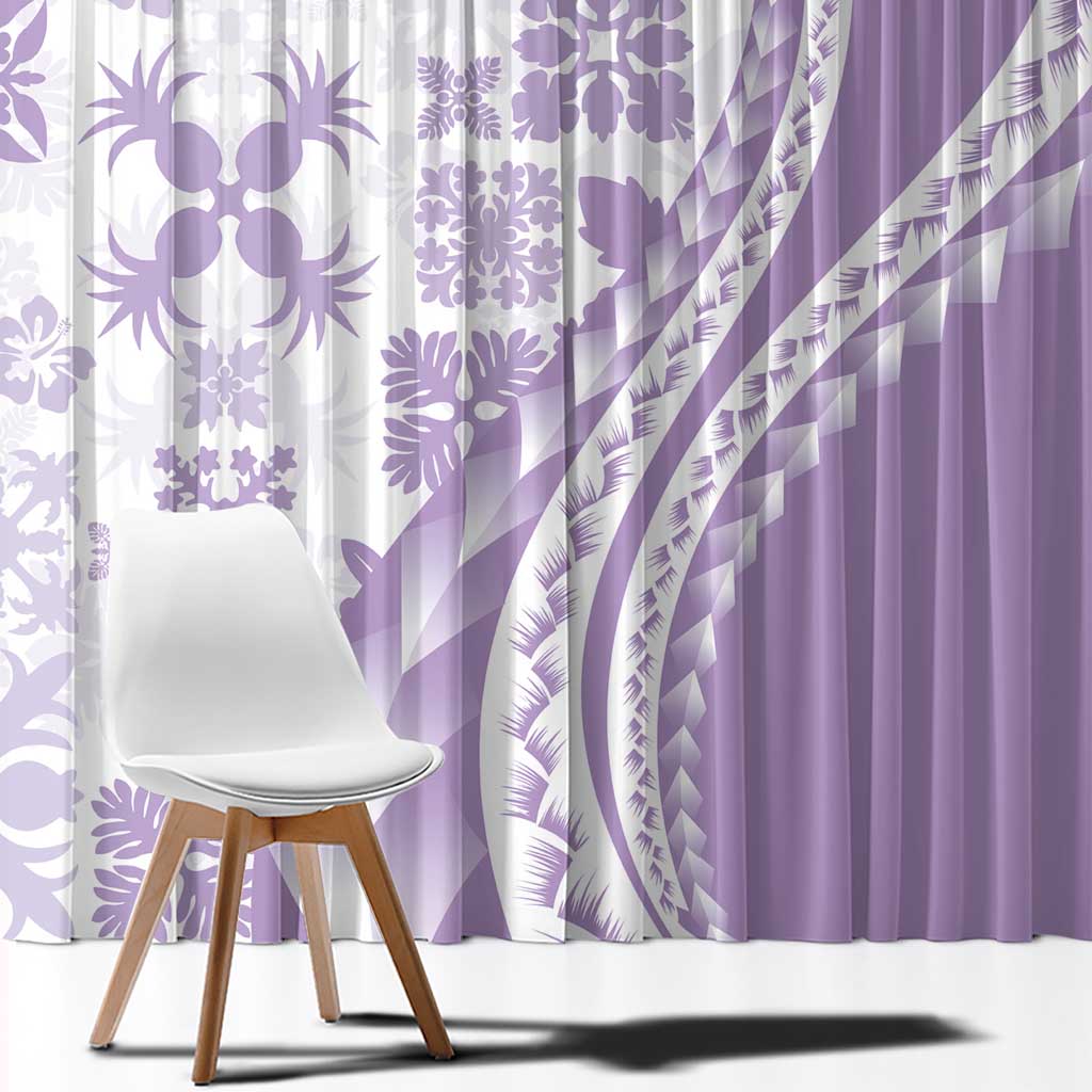 Purple Hawaiian Quilt Pattern Window Curtain Mixed Polynesian Tribal Arty LT9 - Polynesian Pride