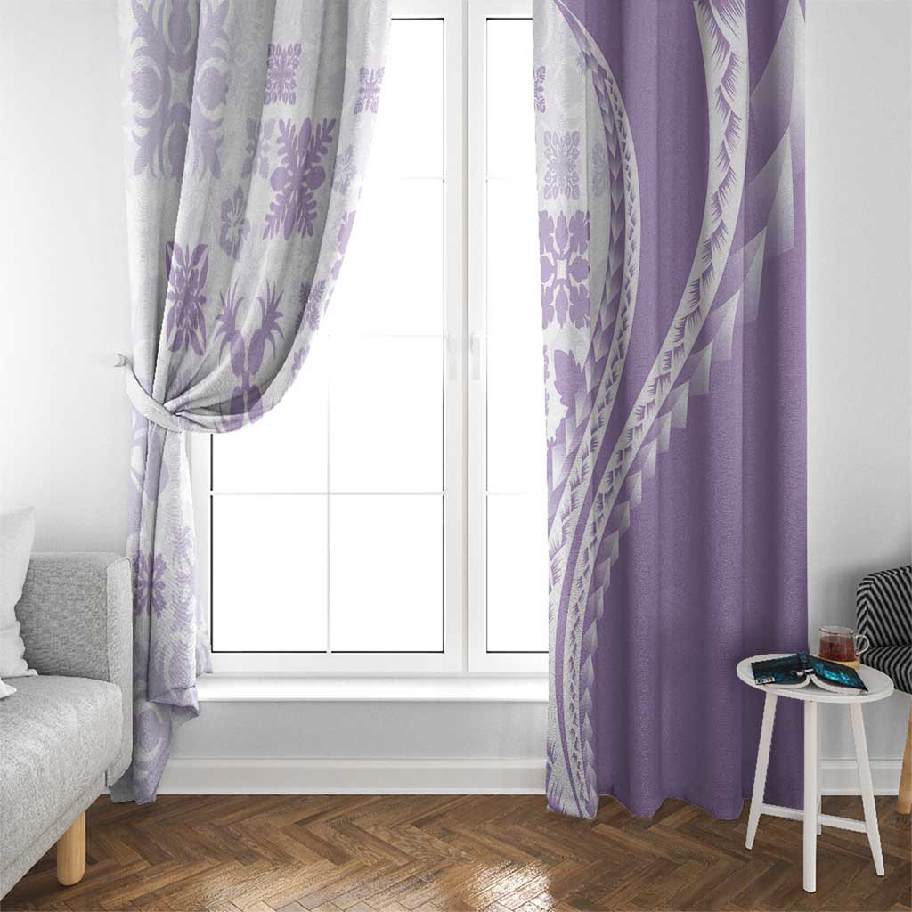 Purple Hawaiian Quilt Pattern Window Curtain Mixed Polynesian Tribal Arty LT9 - Polynesian Pride