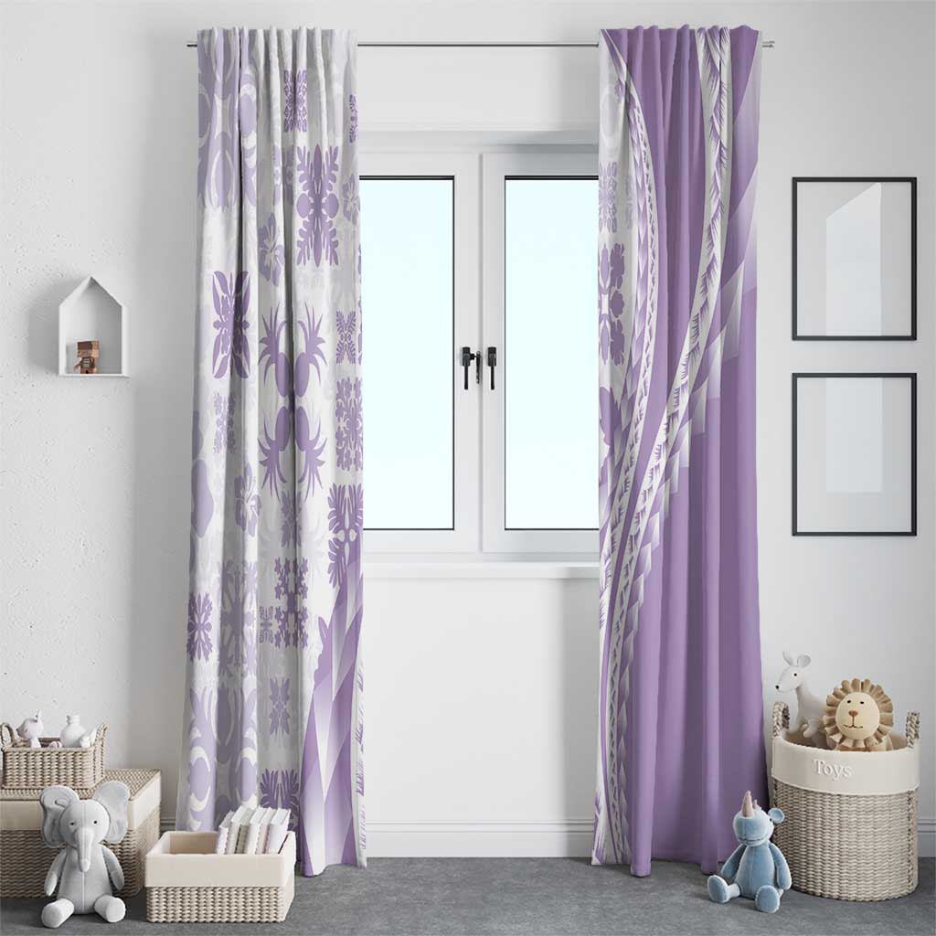 Purple Hawaiian Quilt Pattern Window Curtain Mixed Polynesian Tribal Arty LT9 - Polynesian Pride