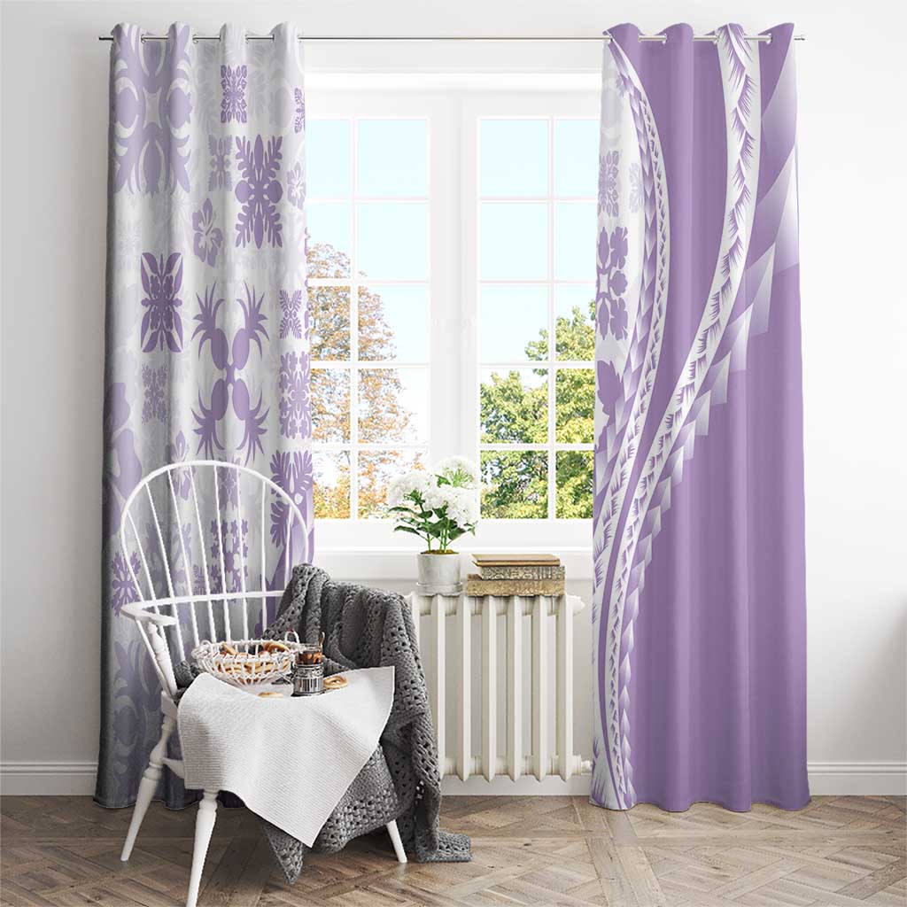 Purple Hawaiian Quilt Pattern Window Curtain Mixed Polynesian Tribal Arty LT9 - Polynesian Pride