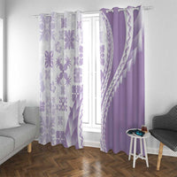 Purple Hawaiian Quilt Pattern Window Curtain Mixed Polynesian Tribal Arty LT9 With Grommets Purple - Polynesian Pride