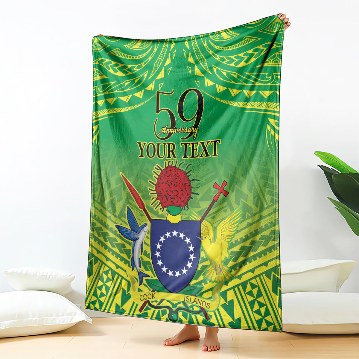 Cook Islands Constitution Day Blanket Kuki Airani Since 1965 LT9 - Polynesian Pride