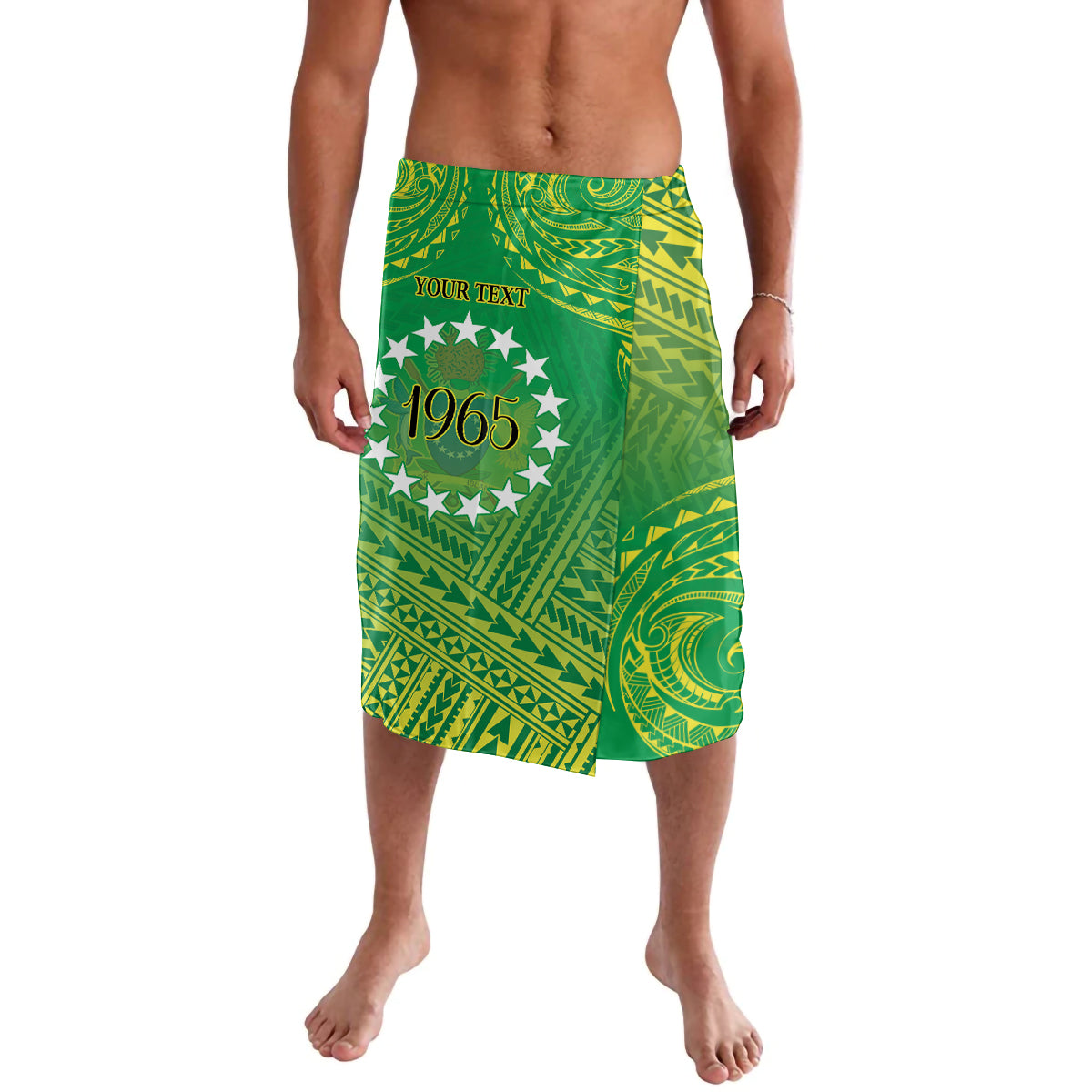 Cook Islands Constitution Day Lavalava Kuki Airani Since 1965 LT9 Green - Polynesian Pride