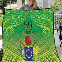Cook Islands Constitution Day Quilt Kuki Airani Since 1965 LT9 Green - Polynesian Pride