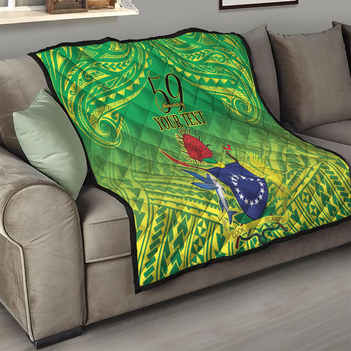 Cook Islands Constitution Day Quilt Kuki Airani Since 1965 LT9 - Polynesian Pride