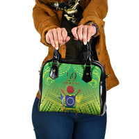 Cook Islands Constitution Day Shoulder Handbag Kuki Airani Since 1965 LT9 One Size Green - Polynesian Pride