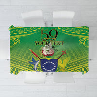 Cook Islands Constitution Day Tablecloth Kuki Airani Since 1965 LT9 Green - Polynesian Pride