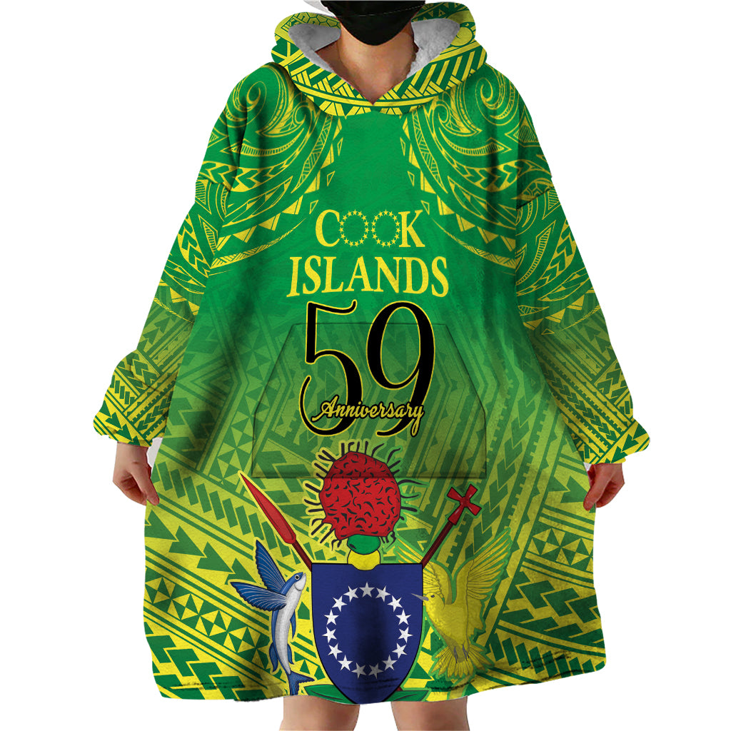 Cook Islands Constitution Day Wearable Blanket Hoodie Kuki Airani Since 1965 LT9 - Polynesian Pride