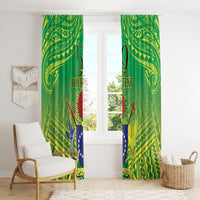 Cook Islands Constitution Day Window Curtain Kuki Airani Since 1965 LT9 - Polynesian Pride