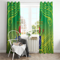 Cook Islands Constitution Day Window Curtain Kuki Airani Since 1965 LT9 - Polynesian Pride