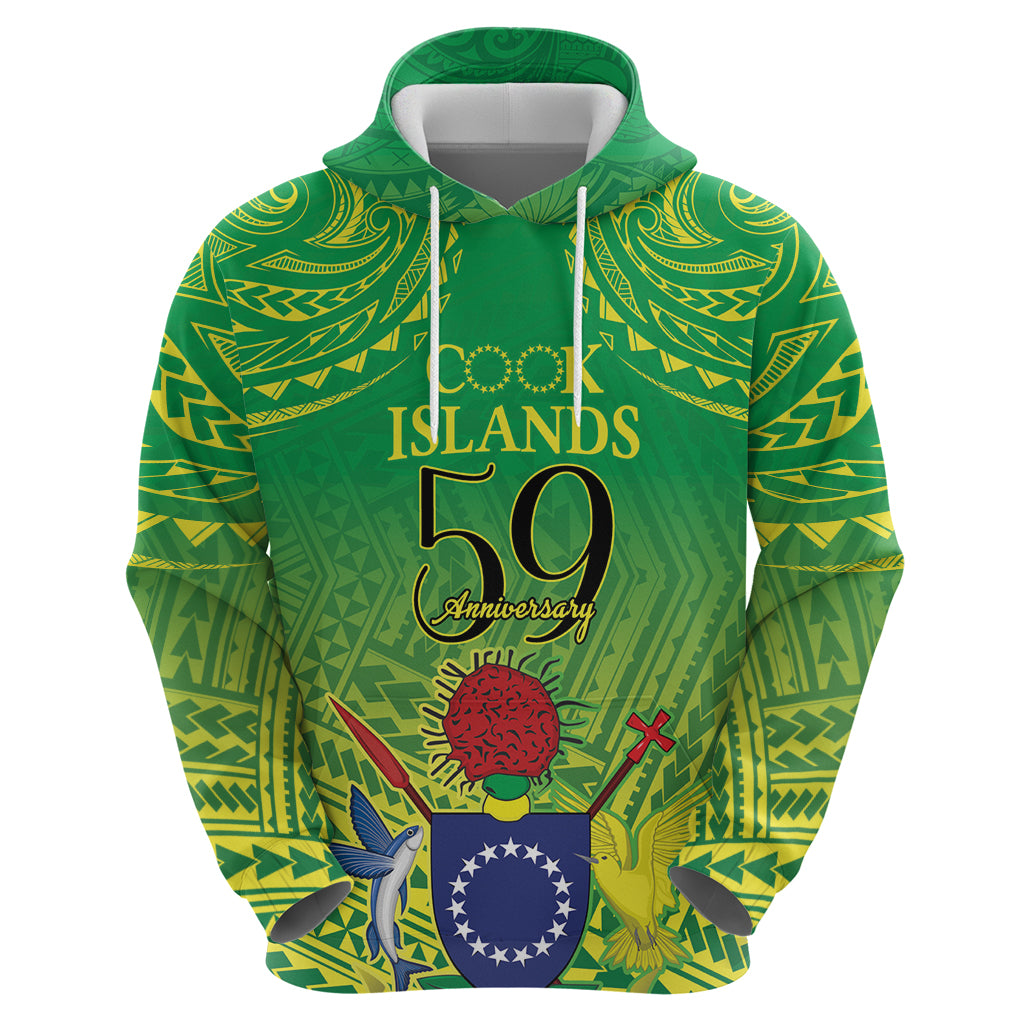 Cook Islands Constitution Day Zip Hoodie Kuki Airani Since 1965 LT9 - Polynesian Pride