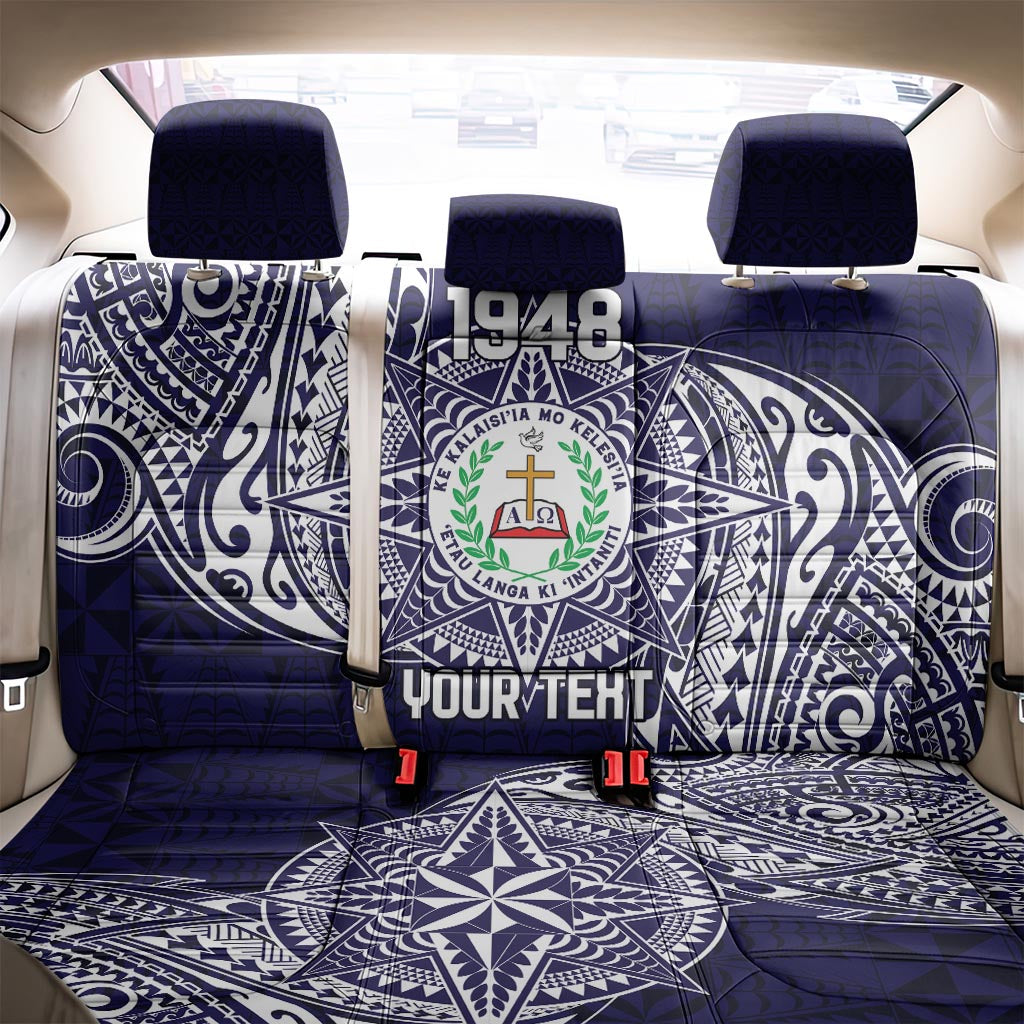 Personalised Tonga Sia'atoutai Theological College Back Car Seat Cover Since 1948 Special Kupesi Pattern LT9 - Polynesian Pride