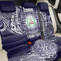 Personalised Tonga Sia'atoutai Theological College Back Car Seat Cover Since 1948 Special Kupesi Pattern LT9 - Polynesian Pride