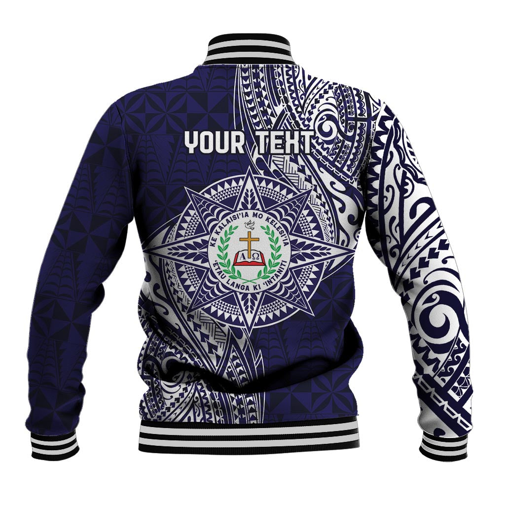 Personalised Tonga Sia'atoutai Theological College Baseball Jacket Since 1948 Special Kupesi Pattern LT9 - Polynesian Pride