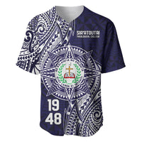 Personalised Tonga Sia'atoutai Theological College Baseball Jersey Since 1948 Special Kupesi Pattern LT9 Navy - Polynesian Pride
