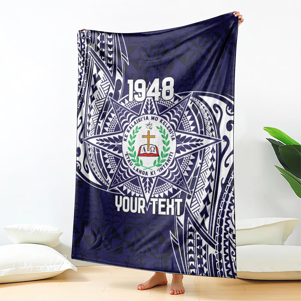 Personalised Tonga Sia'atoutai Theological College Blanket Since 1948 Special Kupesi Pattern LT9 - Polynesian Pride