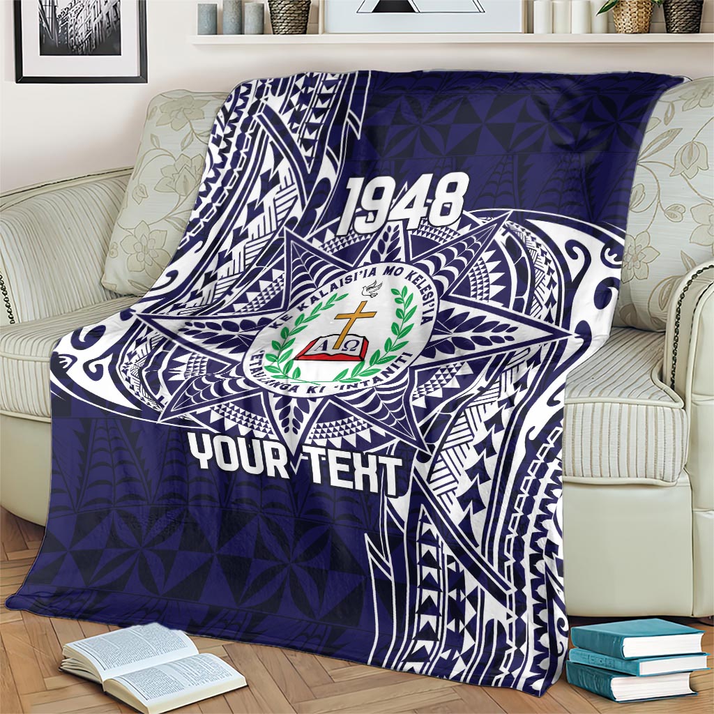 Personalised Tonga Sia'atoutai Theological College Blanket Since 1948 Special Kupesi Pattern LT9 - Polynesian Pride