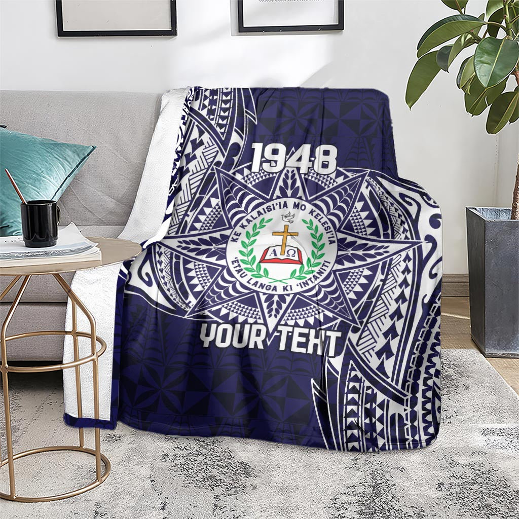Personalised Tonga Sia'atoutai Theological College Blanket Since 1948 Special Kupesi Pattern LT9 - Polynesian Pride