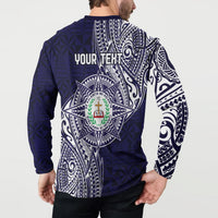 Personalised Tonga Sia'atoutai Theological College Button Sweatshirt Since 1948 Special Kupesi Pattern LT9 - Polynesian Pride