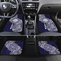 Personalised Tonga Sia'atoutai Theological College Car Mats Since 1948 Special Kupesi Pattern LT9 Set 4pcs Navy - Polynesian Pride