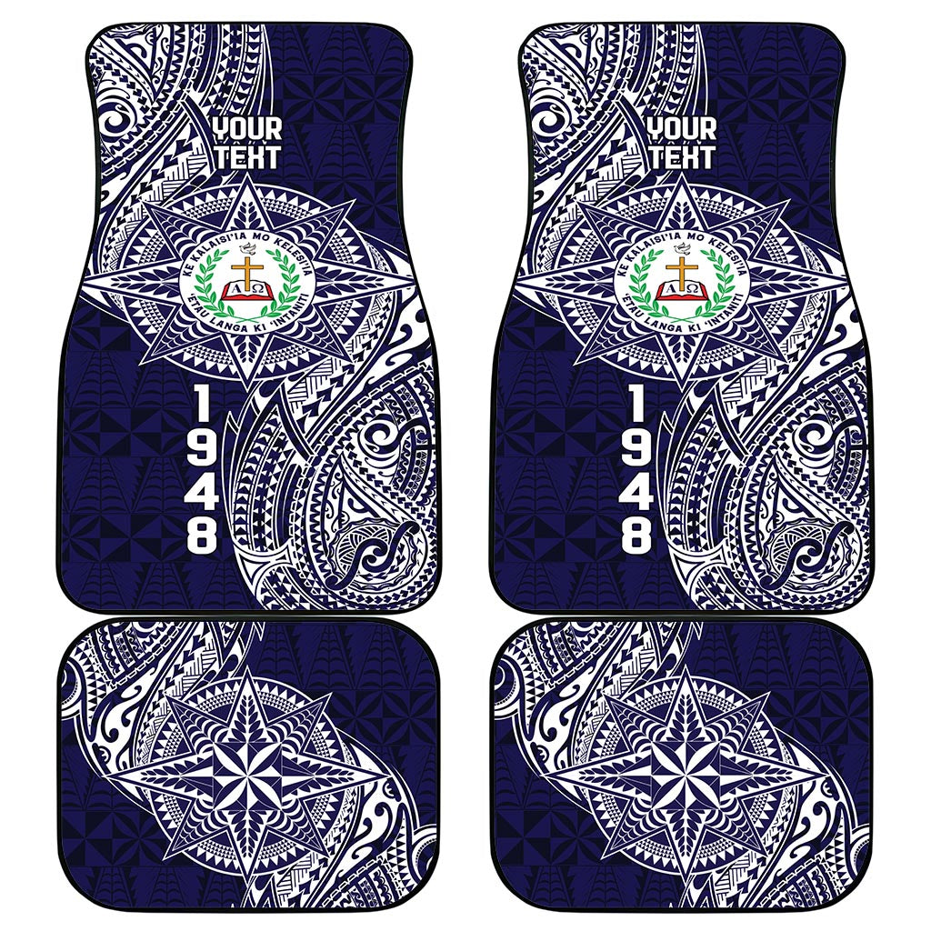 Personalised Tonga Sia'atoutai Theological College Car Mats Since 1948 Special Kupesi Pattern LT9 - Polynesian Pride