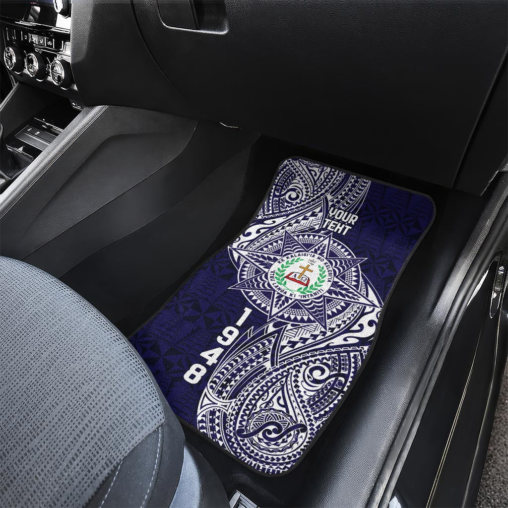 Personalised Tonga Sia'atoutai Theological College Car Mats Since 1948 Special Kupesi Pattern LT9 - Polynesian Pride