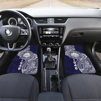 Personalised Tonga Sia'atoutai Theological College Car Mats Since 1948 Special Kupesi Pattern LT9 Set 2pcs - Front Navy - Polynesian Pride