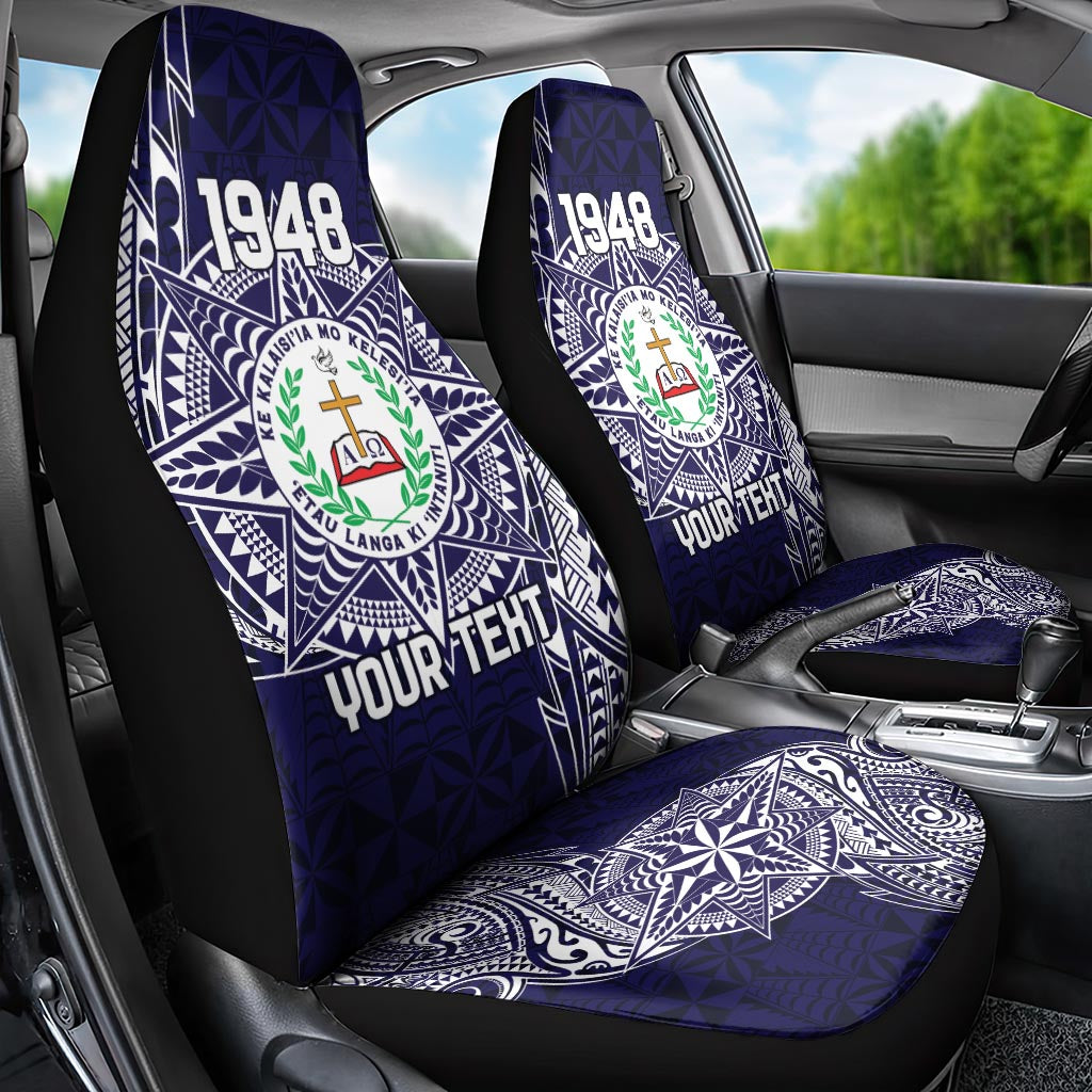 Personalised Tonga Sia'atoutai Theological College Car Seat Cover Since 1948 Special Kupesi Pattern LT9 - Polynesian Pride