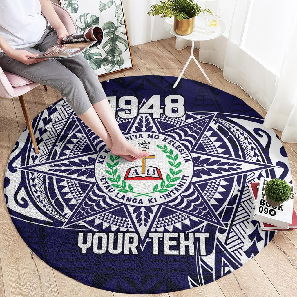 Personalised Tonga Sia'atoutai Theological College Round Carpet Since 1948 Special Kupesi Pattern LT9 - Polynesian Pride