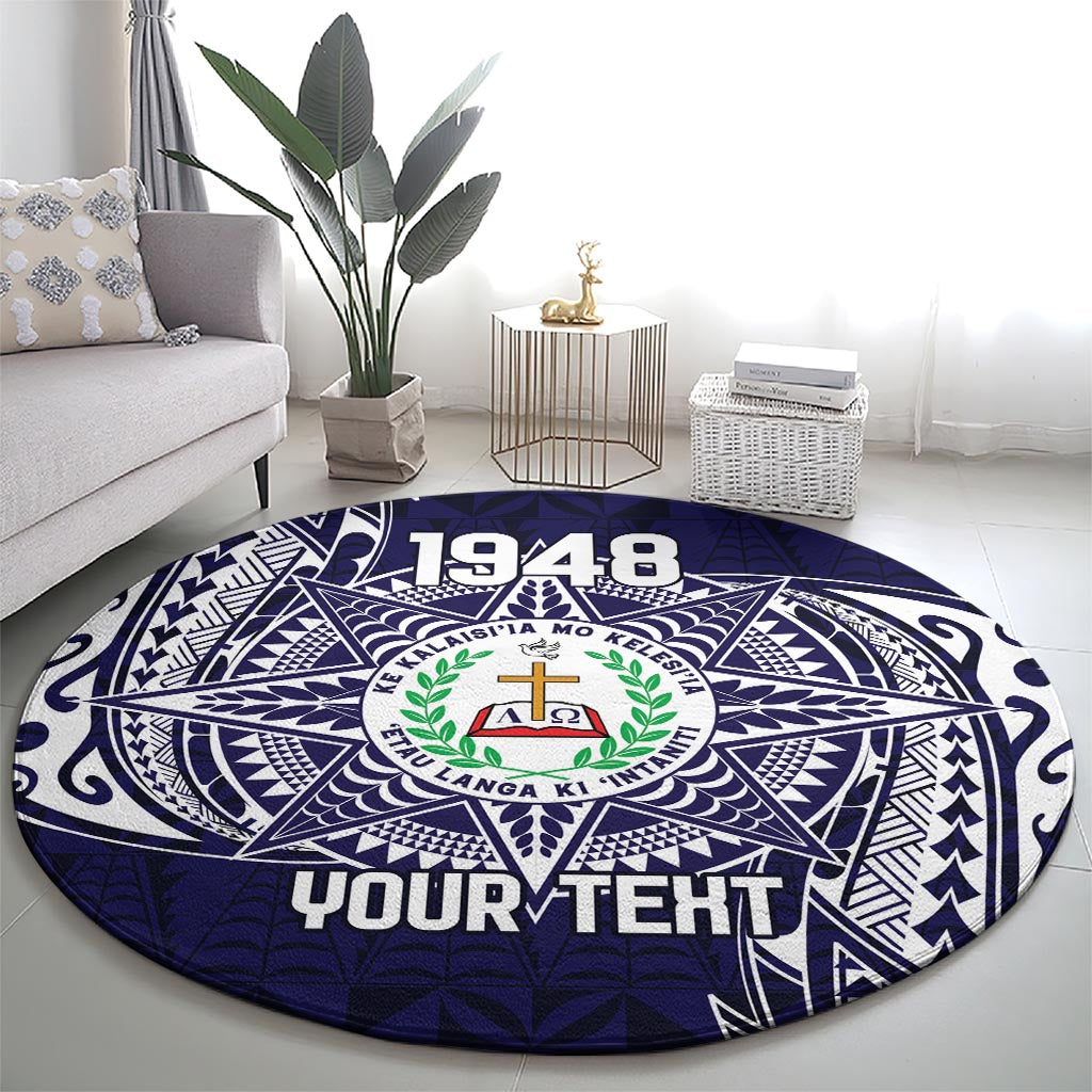 Personalised Tonga Sia'atoutai Theological College Round Carpet Since 1948 Special Kupesi Pattern LT9 - Polynesian Pride