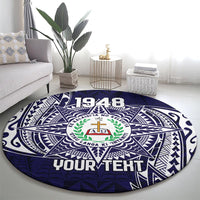 Personalised Tonga Sia'atoutai Theological College Round Carpet Since 1948 Special Kupesi Pattern LT9 - Polynesian Pride