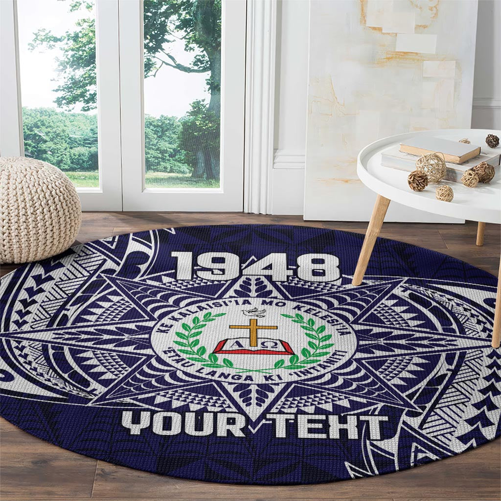 Personalised Tonga Sia'atoutai Theological College Round Carpet Since 1948 Special Kupesi Pattern LT9 - Polynesian Pride