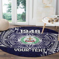 Personalised Tonga Sia'atoutai Theological College Round Carpet Since 1948 Special Kupesi Pattern LT9 - Polynesian Pride
