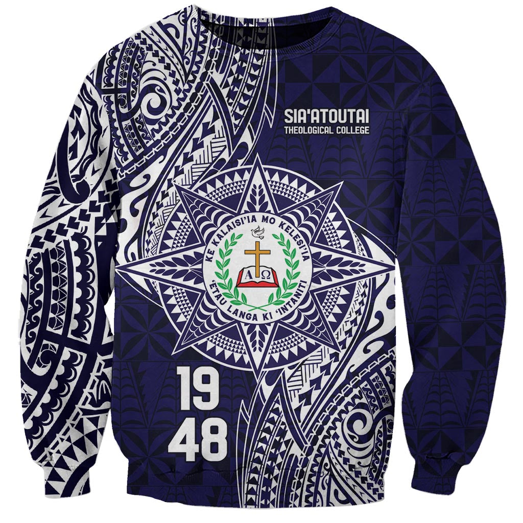 Personalised Tonga Sia'atoutai Theological College Sweatshirt Since 1948 Special Kupesi Pattern