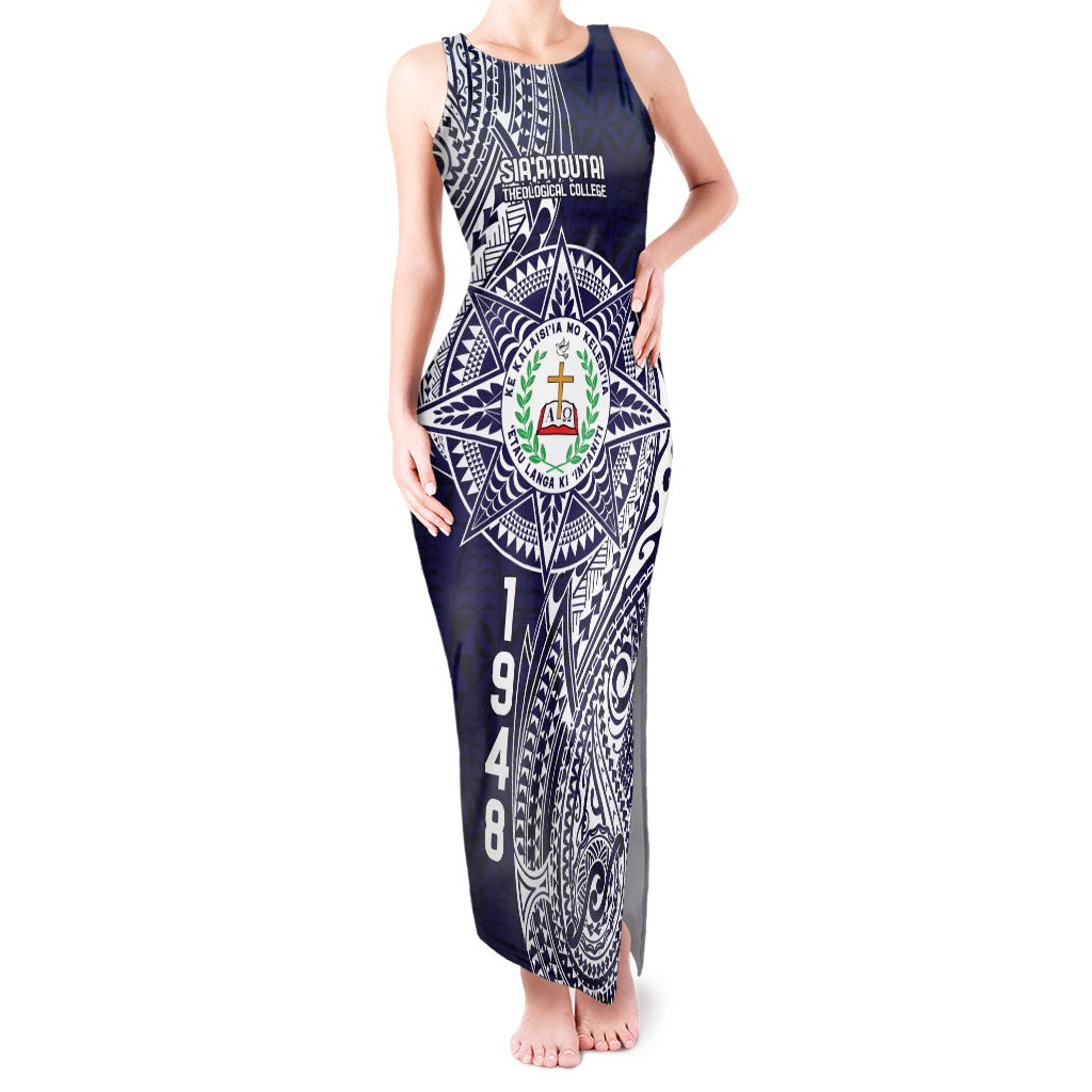 Personalised Tonga Sia'atoutai Theological College Tank Maxi Dress Since 1948 Special Kupesi Pattern